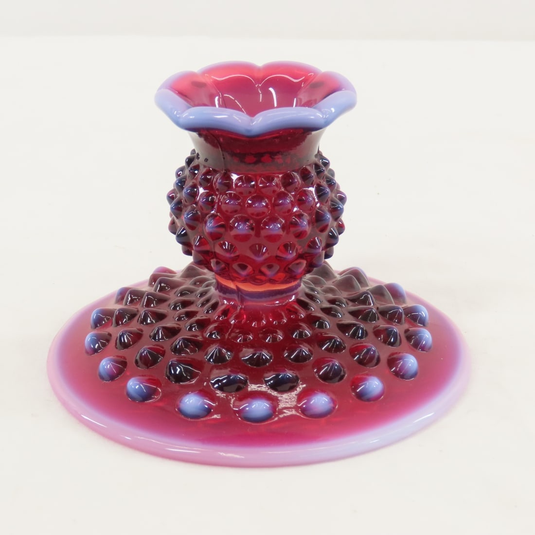 3 Pieces Fenton Plum Opalescent Hobnail Glass - 15