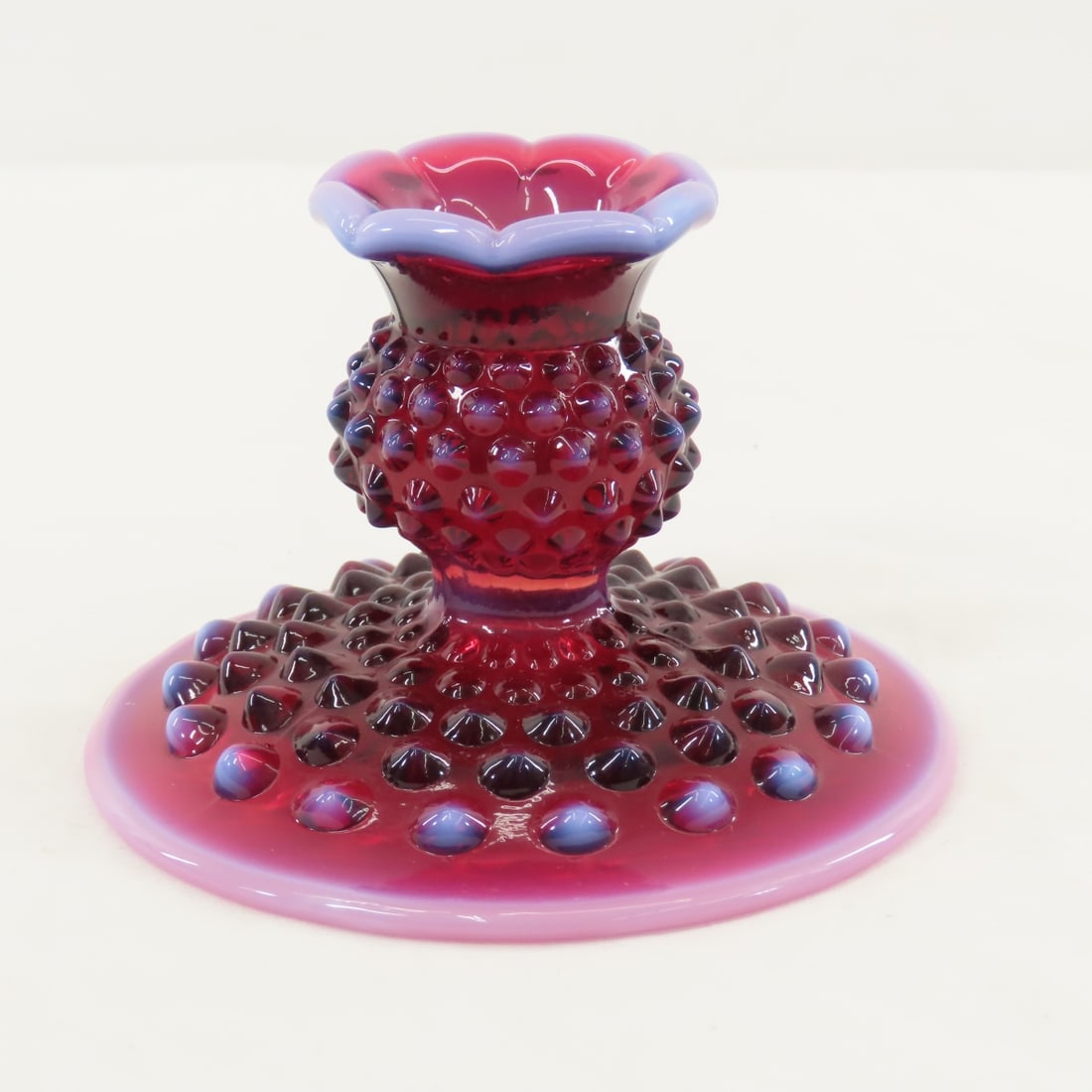 3 Pieces Fenton Plum Opalescent Hobnail Glass - 16