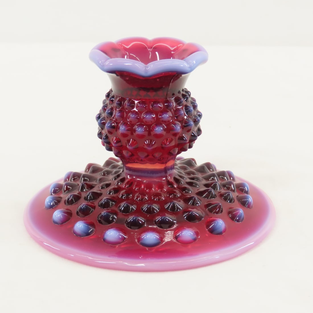 3 Pieces Fenton Plum Opalescent Hobnail Glass - 17