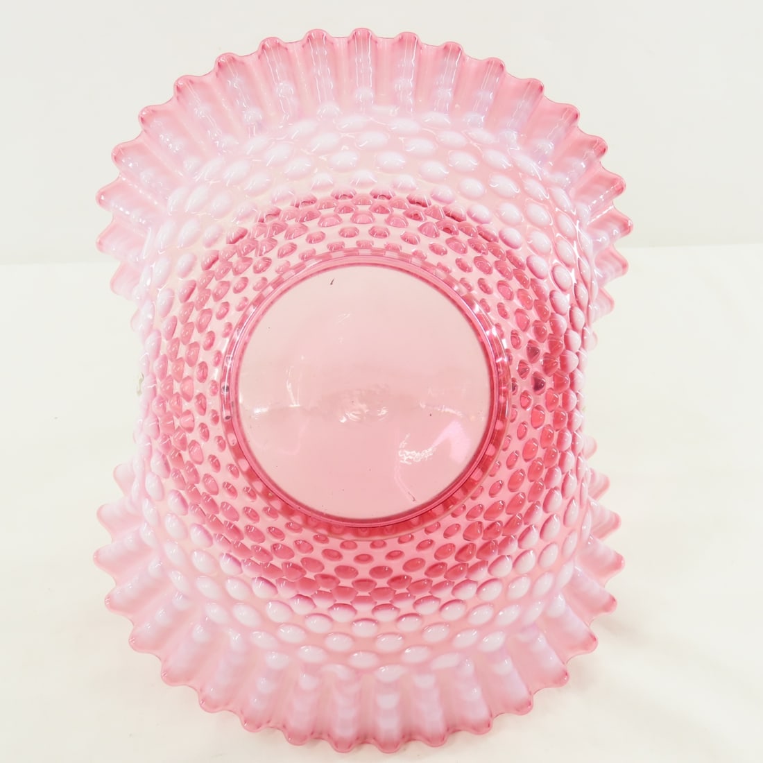 3 Pieces Fenton Cranberry Opalescent Hobnail Glass - 7