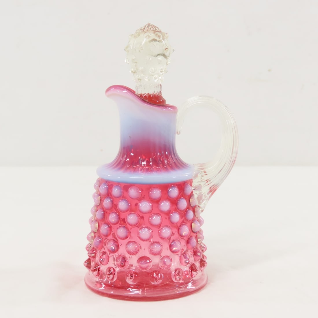 3 Pieces Fenton Cranberry Opalescent Hobnail Glass - 16