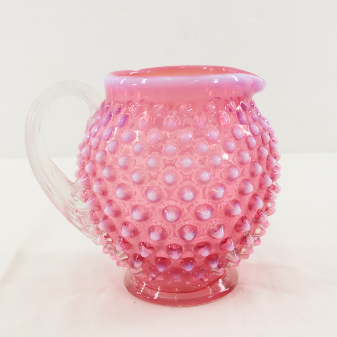 3 Pieces Fenton Cranberry Opalescent Hobnail Glass - 2