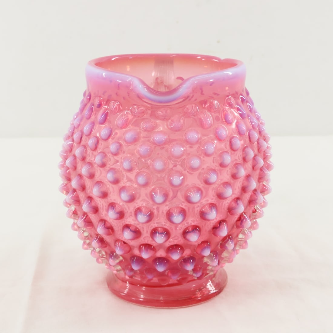 3 Pieces Fenton Cranberry Opalescent Hobnail Glass - 3