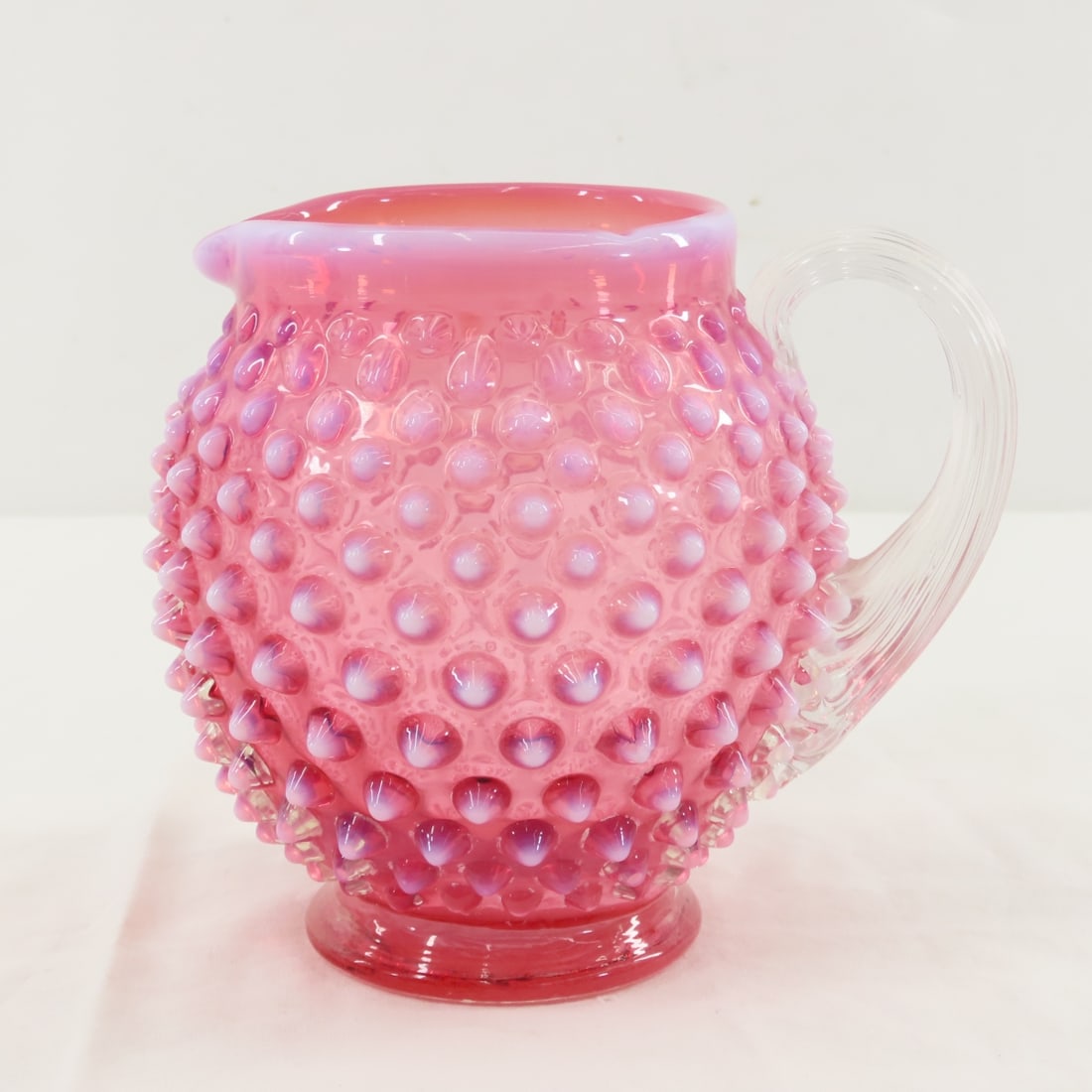 3 Pieces Fenton Cranberry Opalescent Hobnail Glass - 4