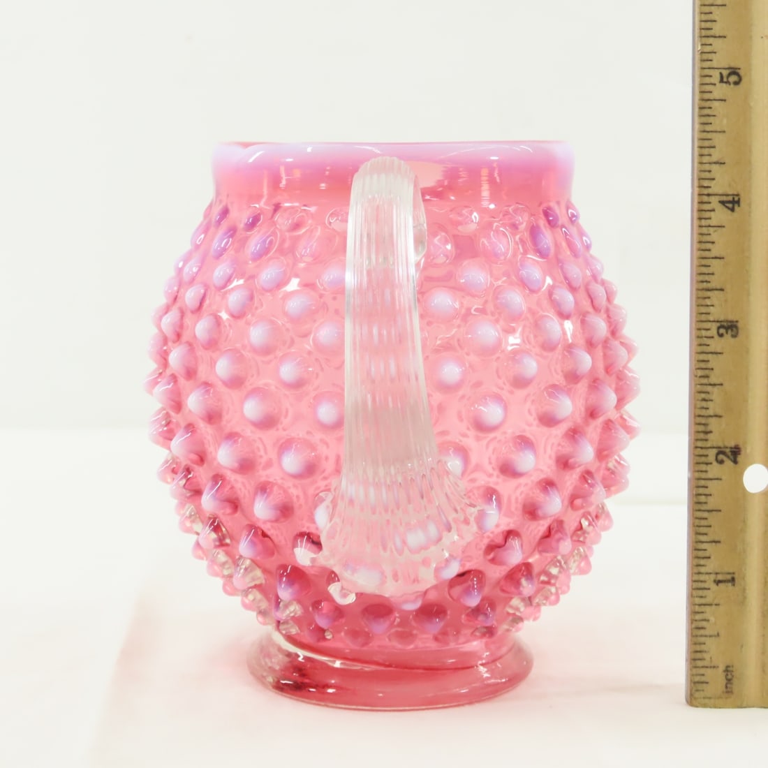 3 Pieces Fenton Cranberry Opalescent Hobnail Glass - 5