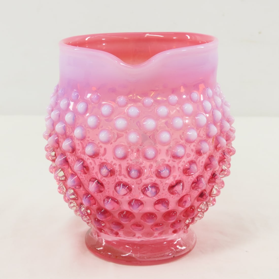 3 Pieces Fenton Cranberry Opalescent Hobnail Glass - 9