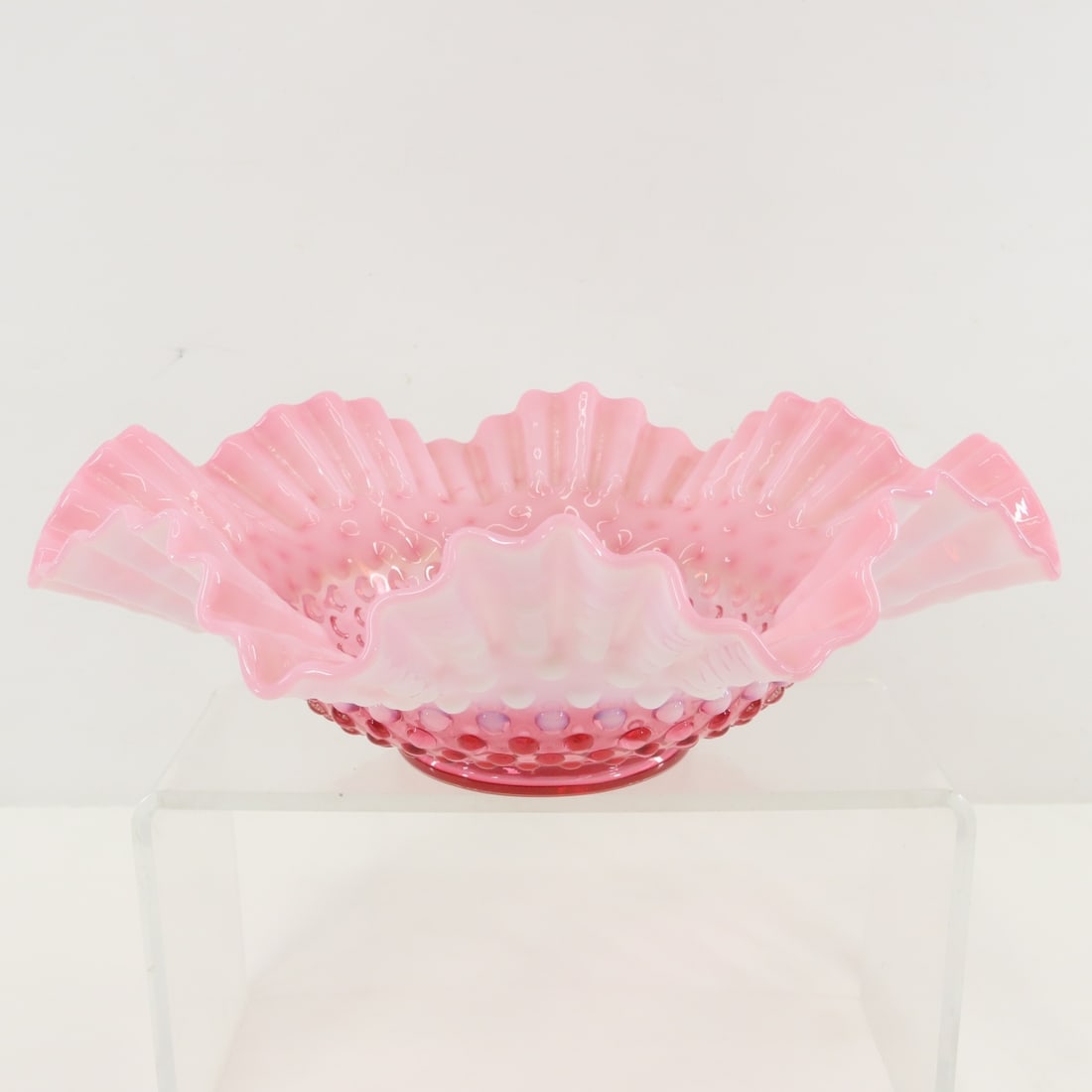 4 Pieces Fenton Cranberry Opalescent Hobnail Glass - 2