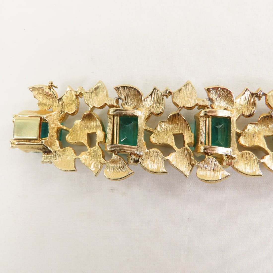 Vintage Jomaz (Joseph Mazer) Faux Emerald Bracelet - 7