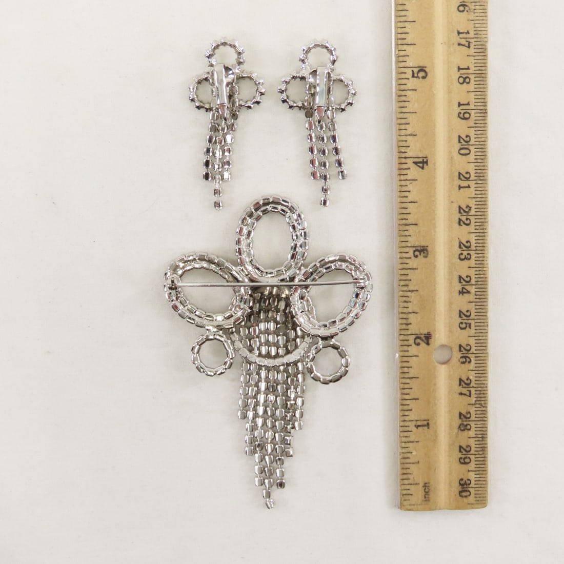 6 Vintage Brooch & Clip Earrings Demi-Parures - 7