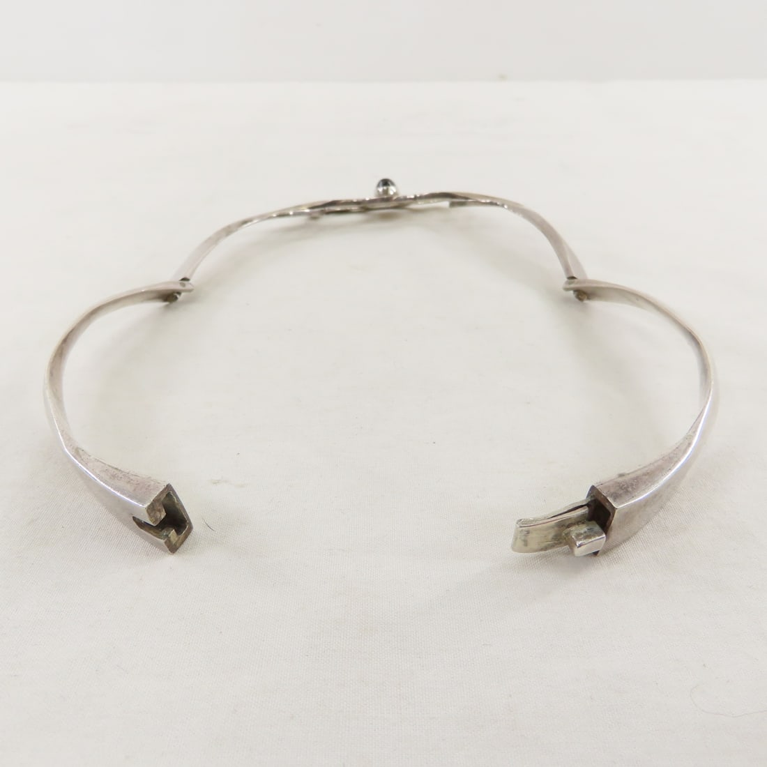 Mexican Silver TL-53 Onyx Choker Necklace 89 grams - 4
