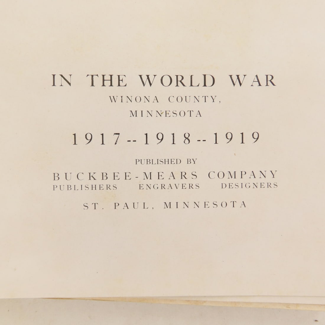Winona County Minnesota In The World War Book - 4