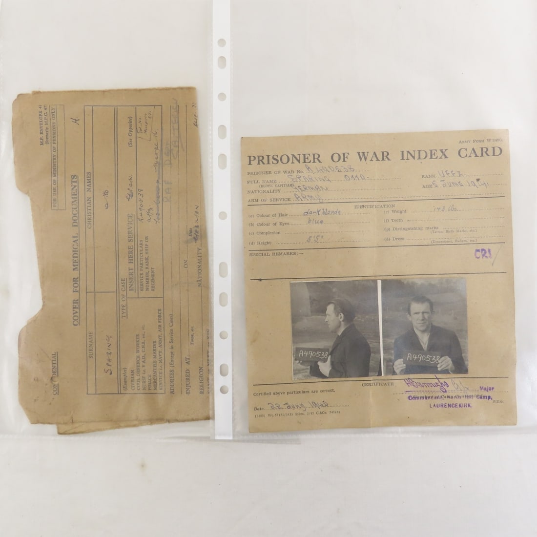 Great Britain POW Camp Paperwork of German Soldier - 2