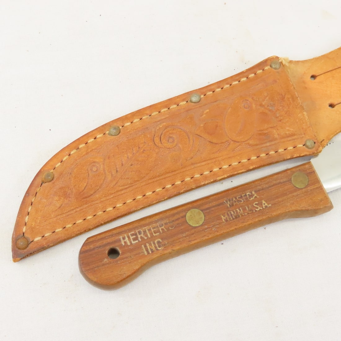 6 Vintage Fixed Blade Hip Knives with Sheaths - 7