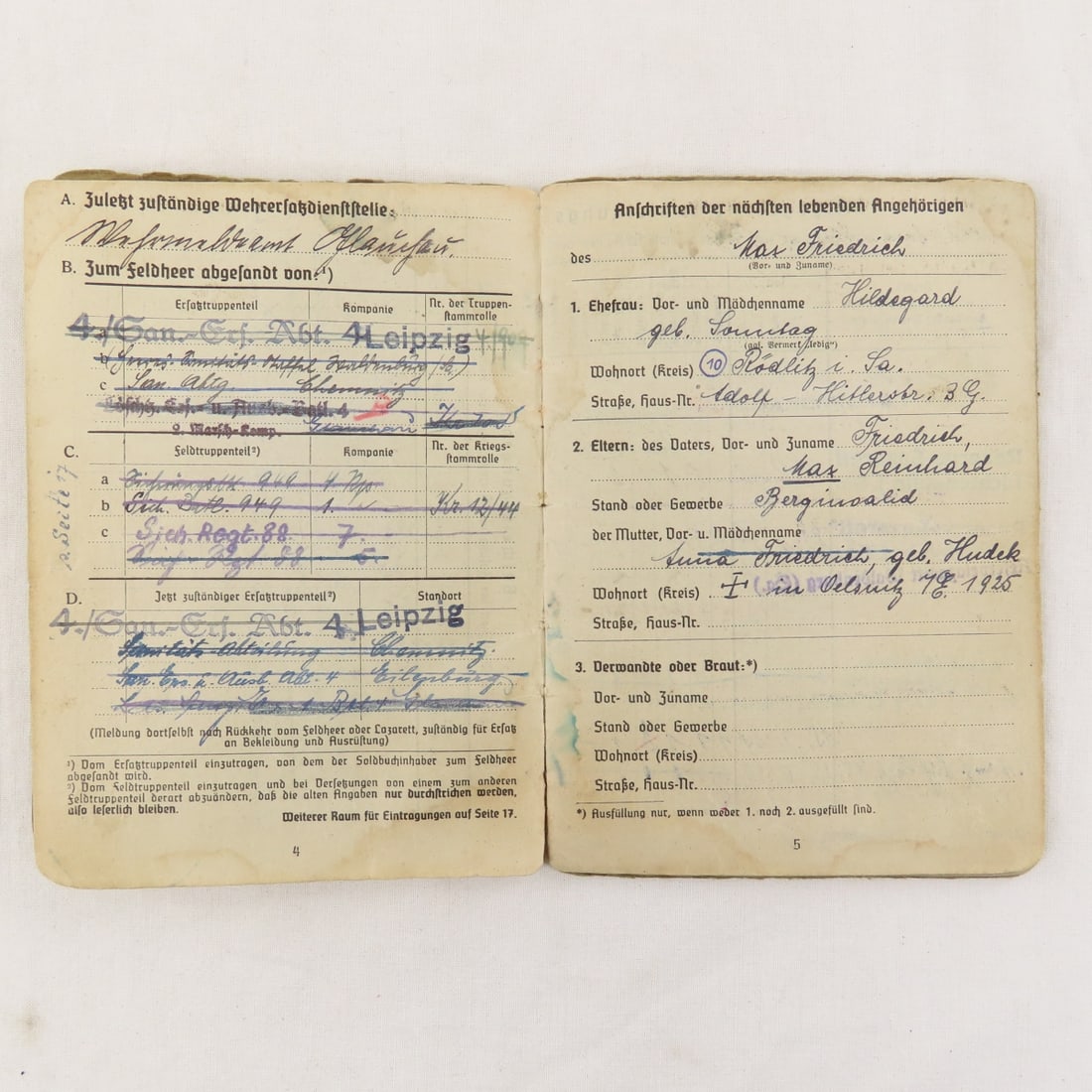 WWII German Soldbuch & Other Papers - 5