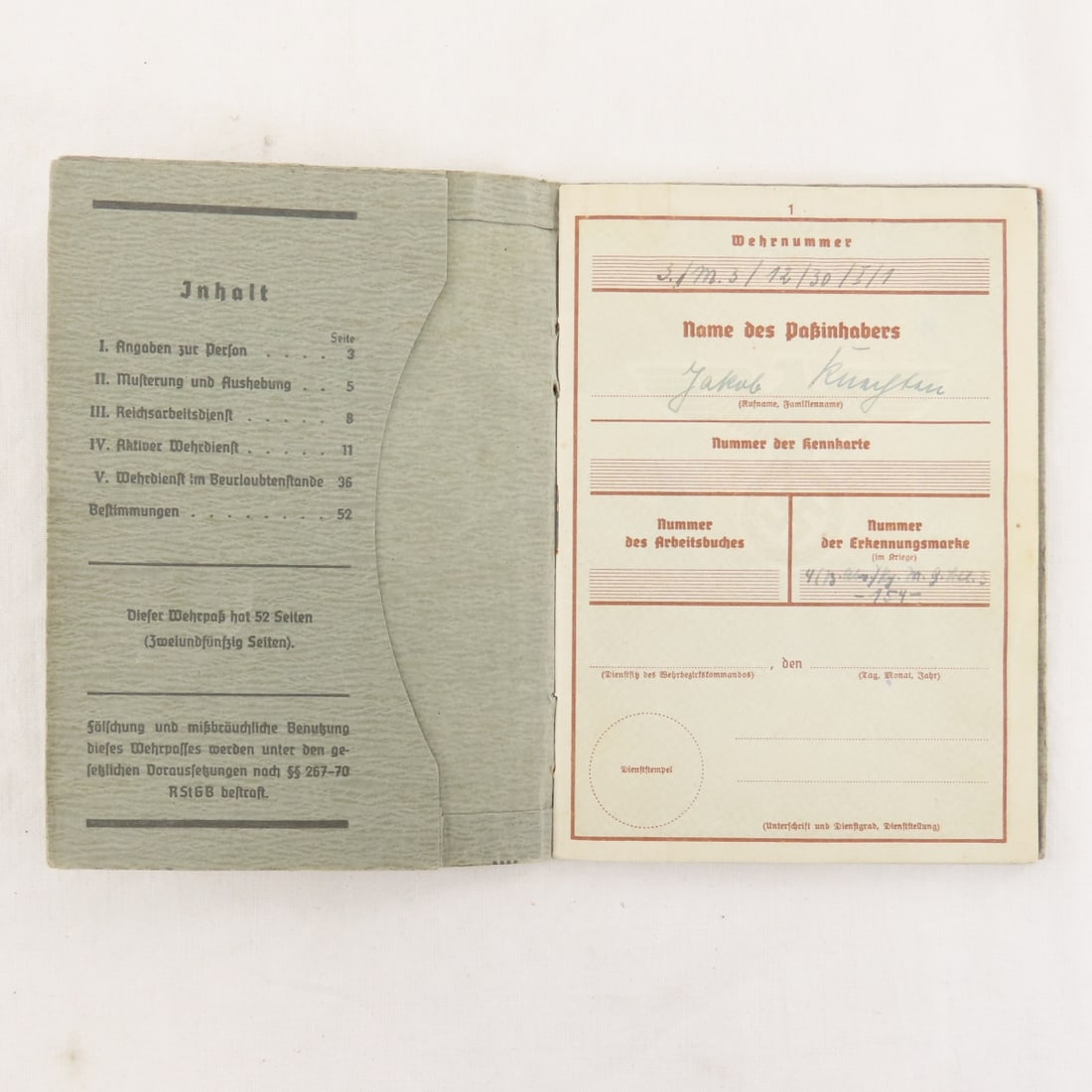 WWII German Soldier Military Record Book & More - 3