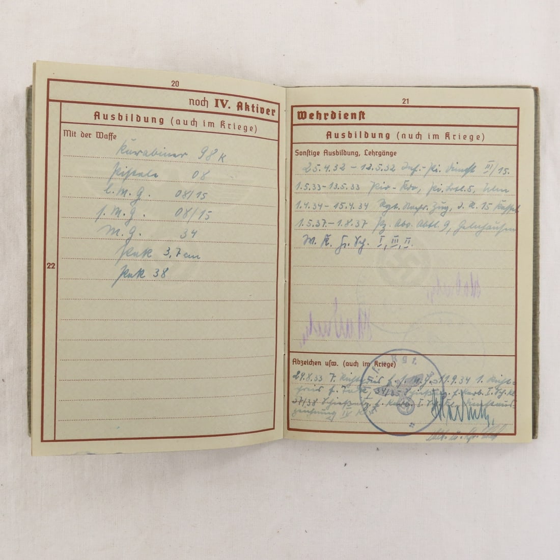 WWII German Soldier Military Record Book & More - 8