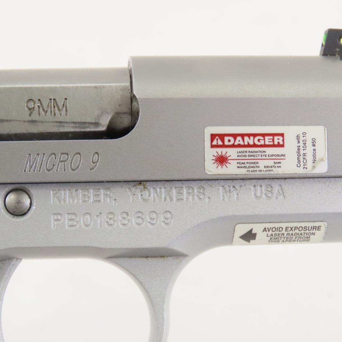 Kimber Micro 9 Stainless 9mm Pistol w/Laser Grip - 8