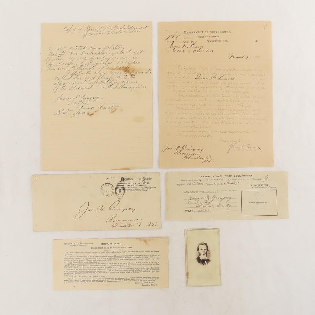 Civil War Vet James A Gingrey Petition File - 2