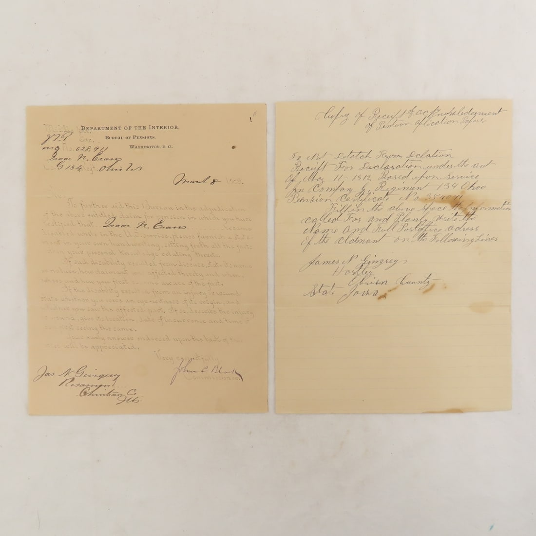 Civil War Vet James A Gingrey Petition File - 3