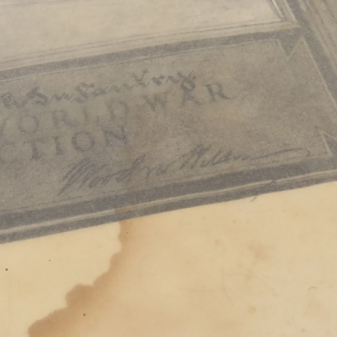 WWI Presidential Wound Certificate in frame - 5