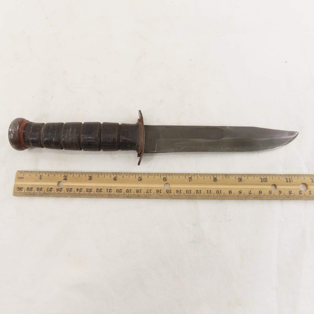WWII Navy PAL M-2 Knife with Leather Sheath - 2