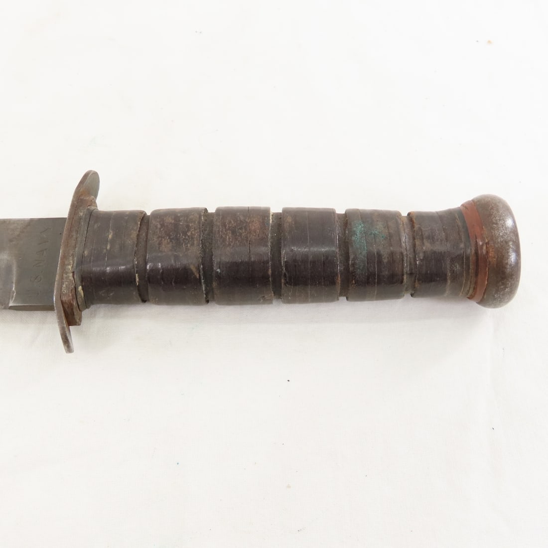WWII Navy PAL M-2 Knife with Leather Sheath - 7