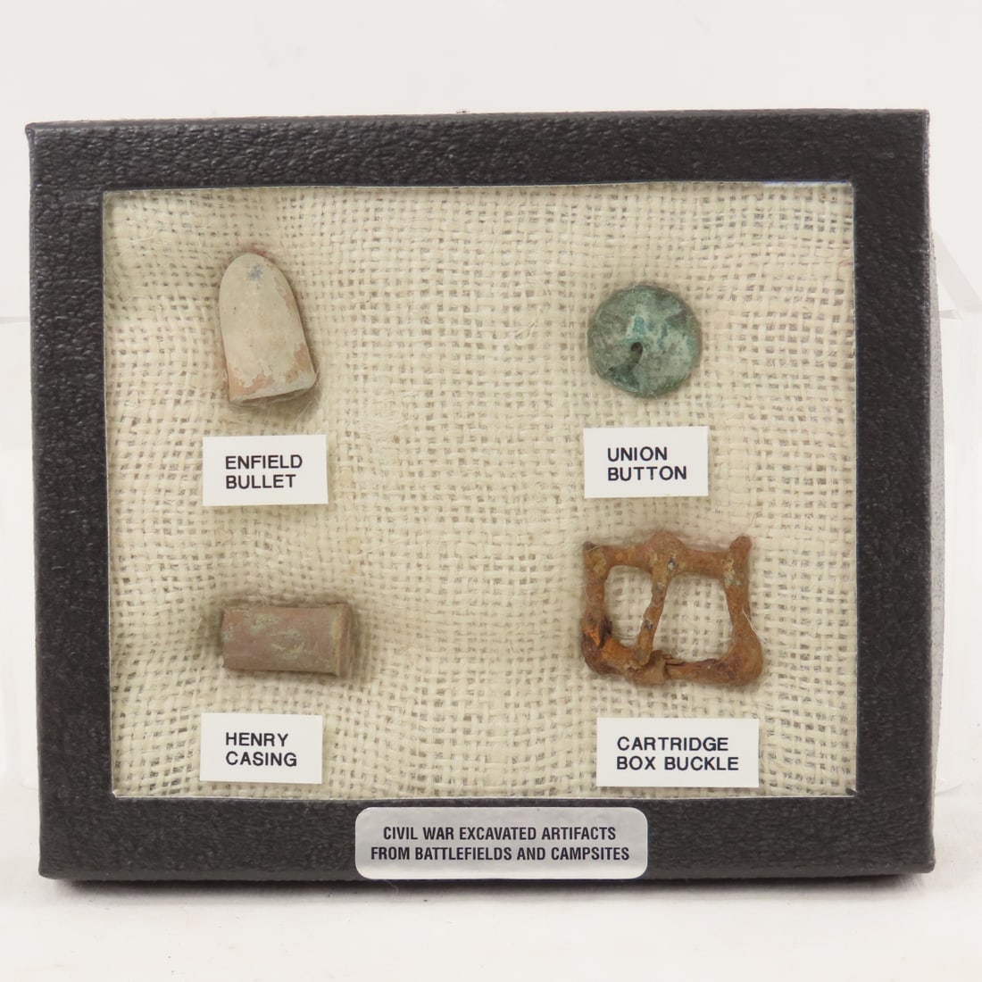 2 Sets Civil War Excavated Relics in Riker Cases - 2