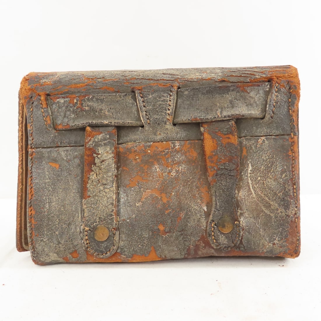 Civil War US Leather Cartridge Pouch & Flask - 10