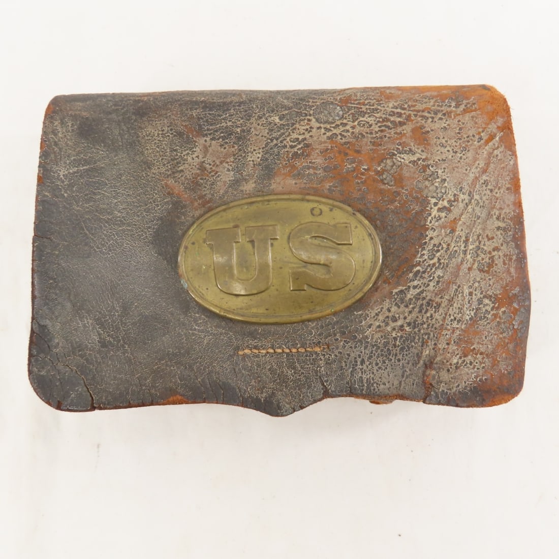 Civil War US Leather Cartridge Pouch & Flask - 2