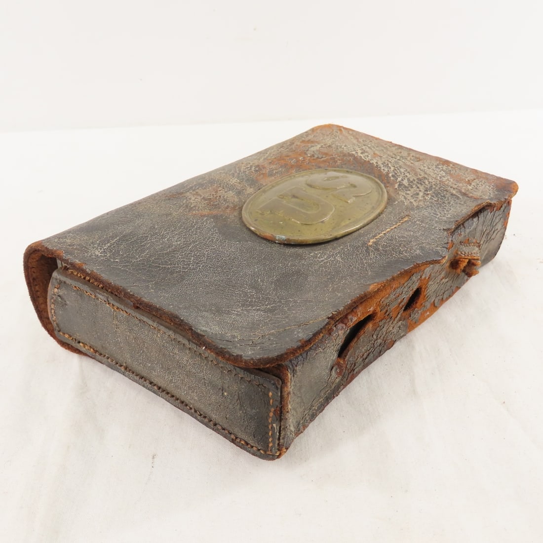 Civil War US Leather Cartridge Pouch & Flask - 3