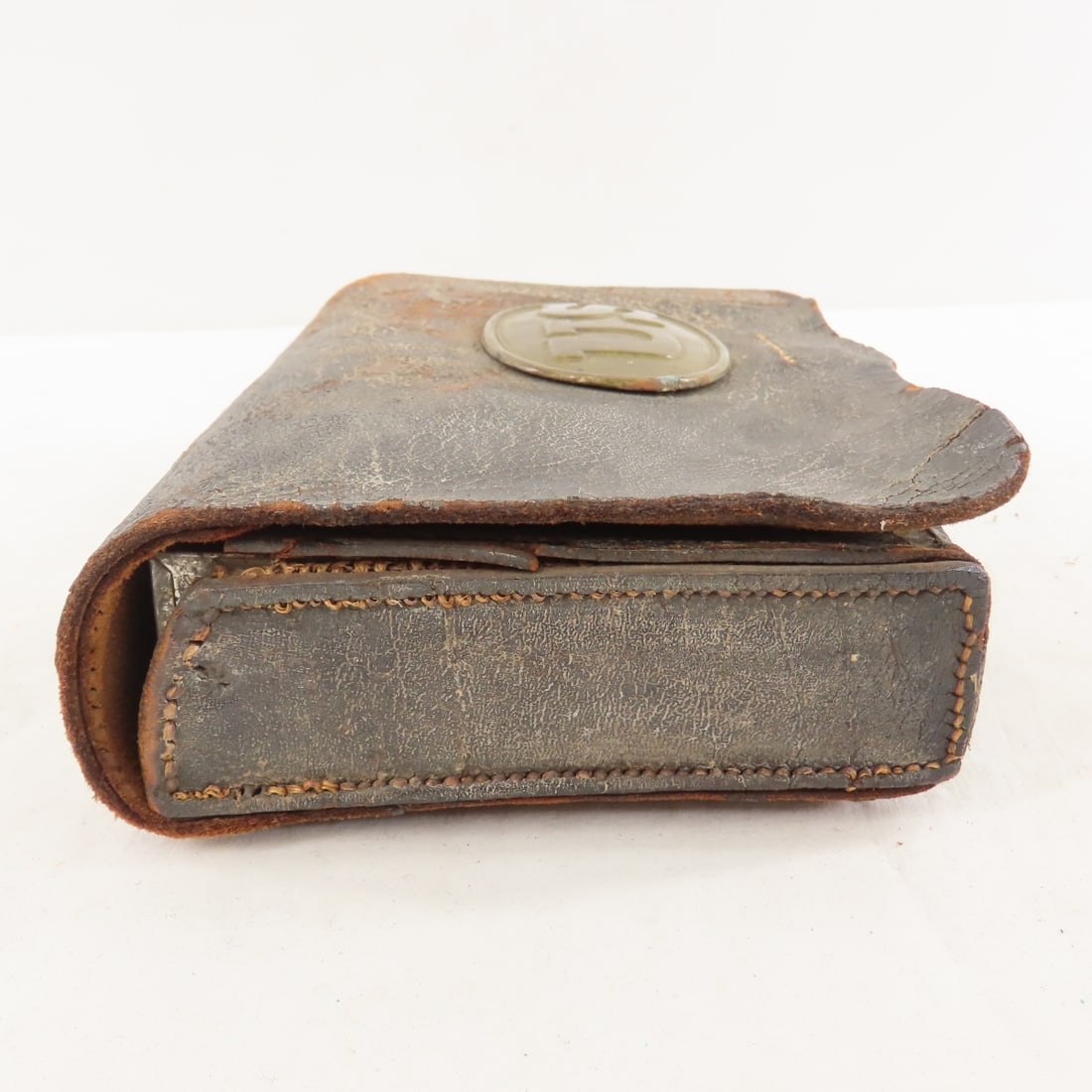 Civil War US Leather Cartridge Pouch & Flask - 4