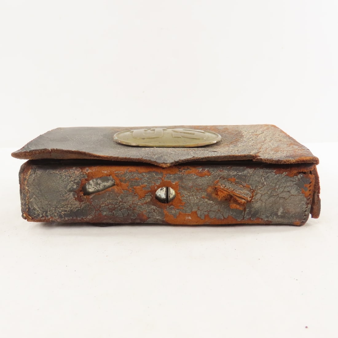 Civil War US Leather Cartridge Pouch & Flask - 7