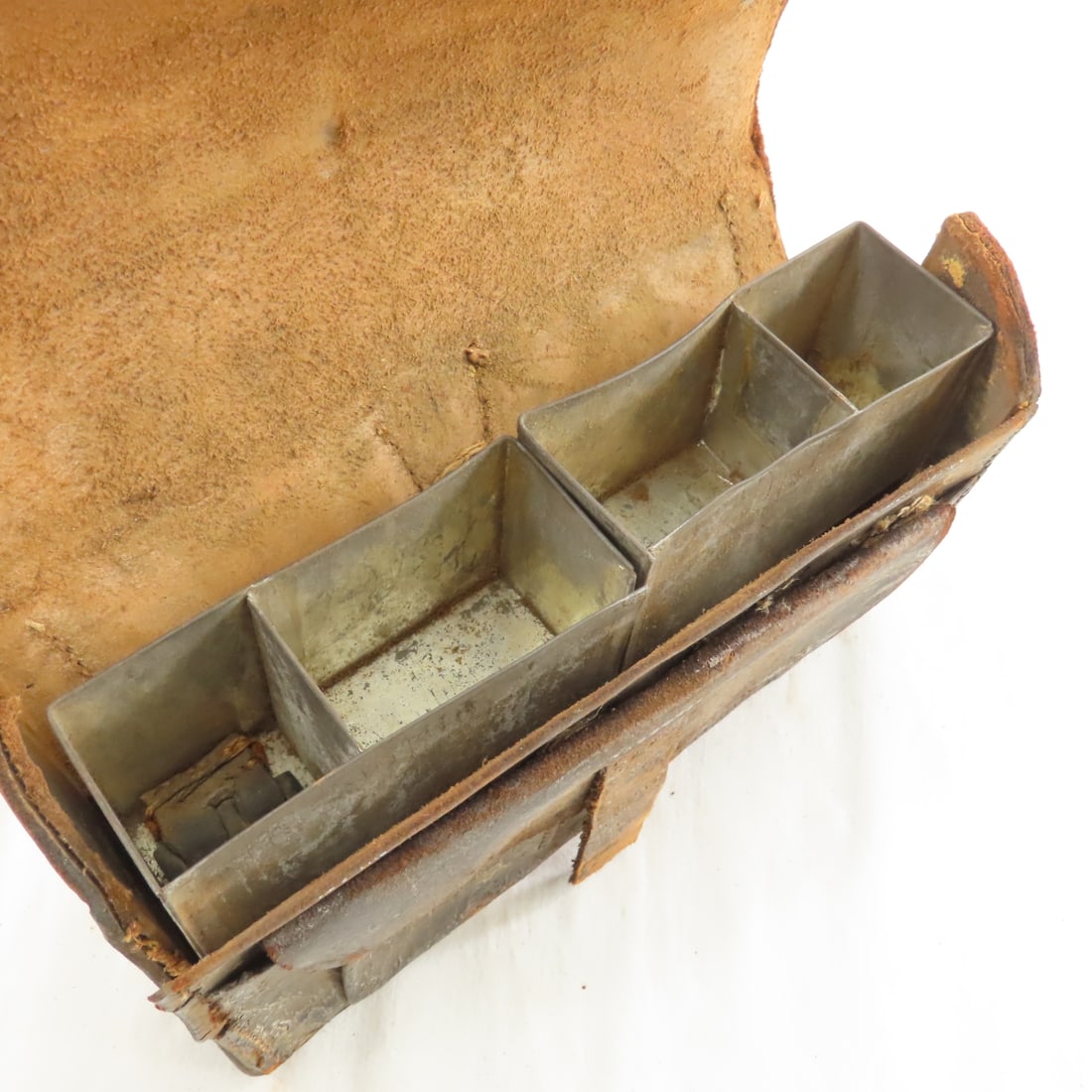 Civil War US Leather Cartridge Pouch & Flask - 9