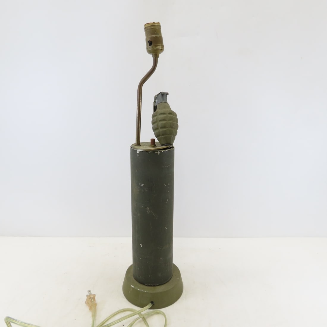 Vintage US Army Mortar Shell Trench Art Lamp - 4