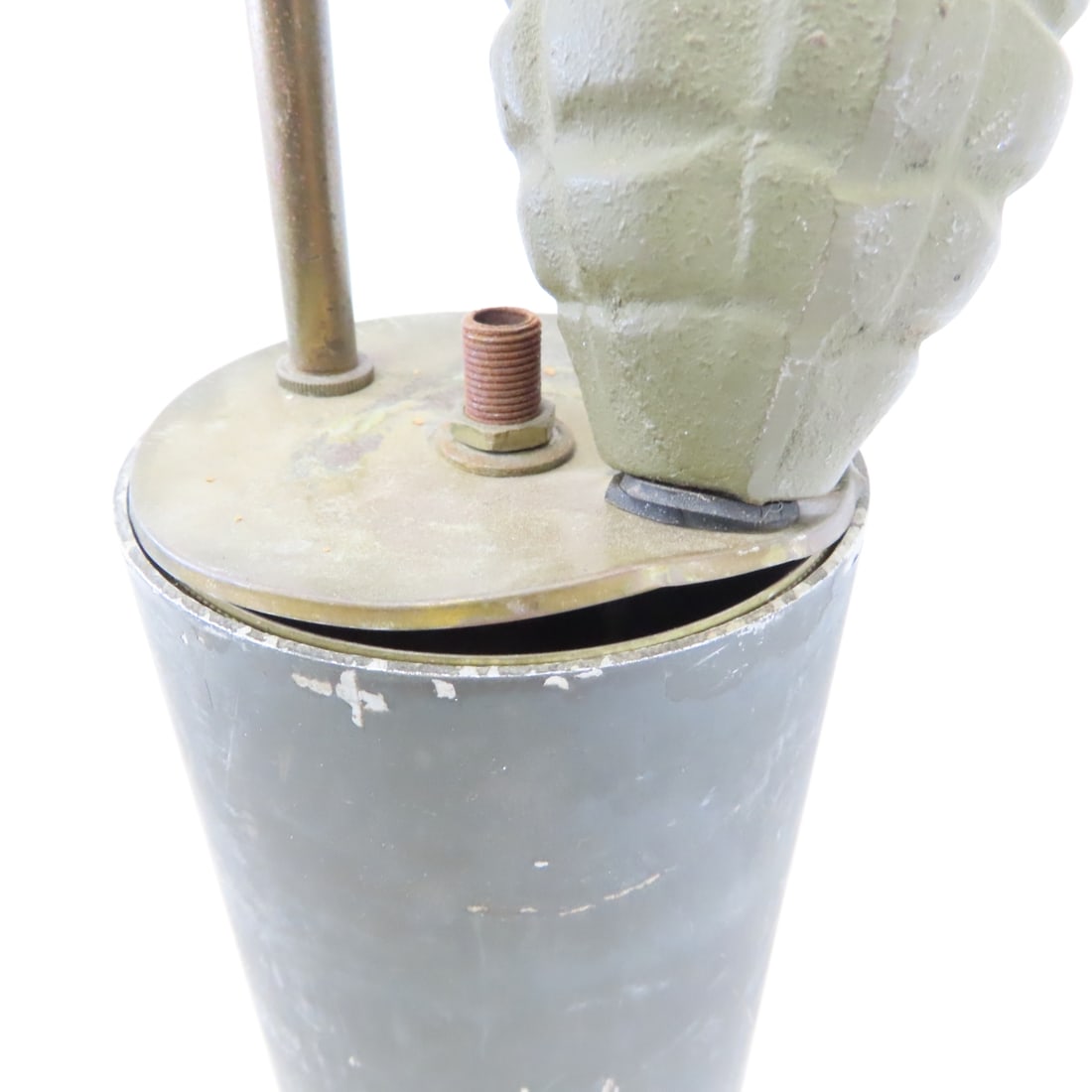 Vintage US Army Mortar Shell Trench Art Lamp - 6