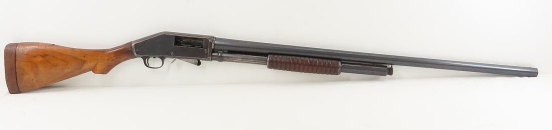 Marlin Mod 43 12 GA Takedown Pump Action Shotgun: Marlin Mod 43 12 GA Takedown Pump Action Shotgun - SN# 16574, 30" barrel with last patent Nov 23 1909, front bead sight, 2 3/4" chamber, not racking correctly- possibly missing a spring, closed