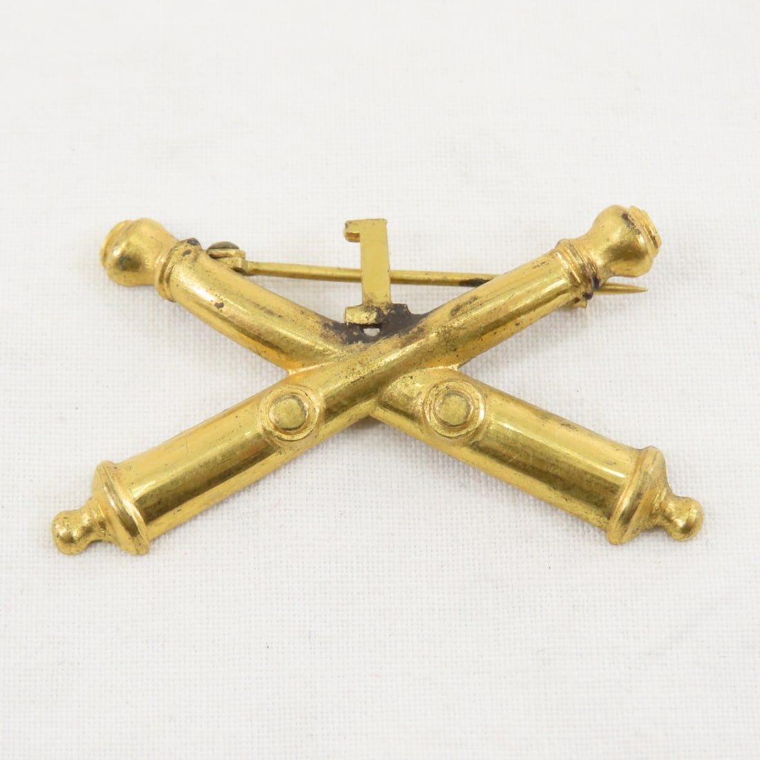 Spanish American & WWI insignia, Crossed Cannons - 14