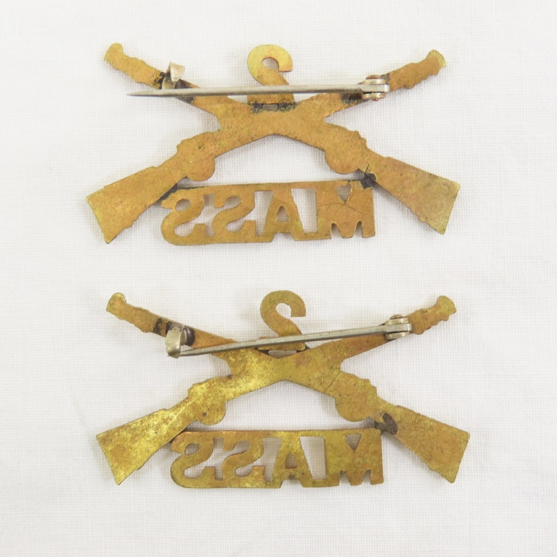 7 SpanAm War Era Crossed Rifle Collar insignia - 3