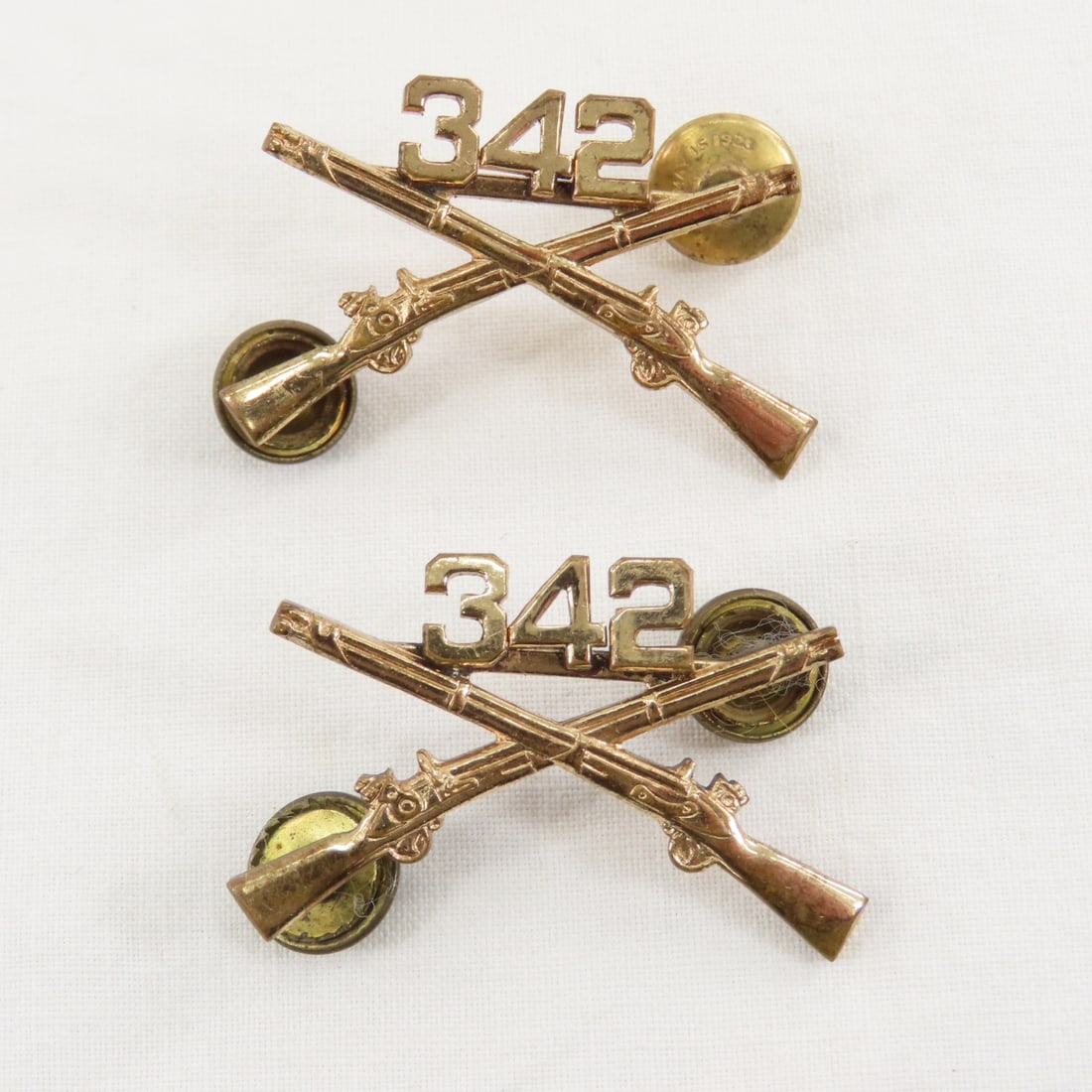 7 SpanAm War Era Crossed Rifle Collar insignia - 4