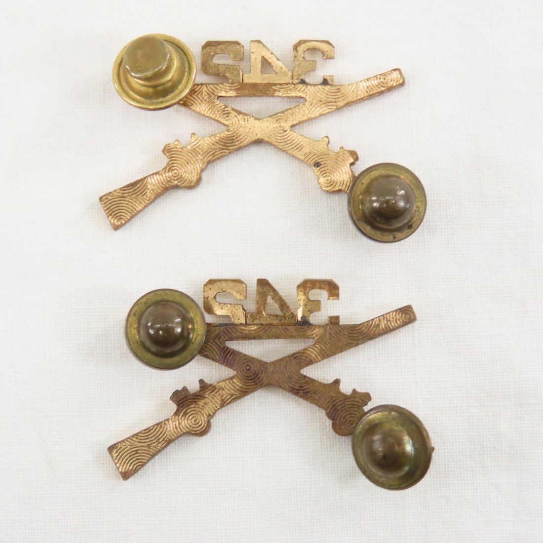 7 SpanAm War Era Crossed Rifle Collar insignia - 5