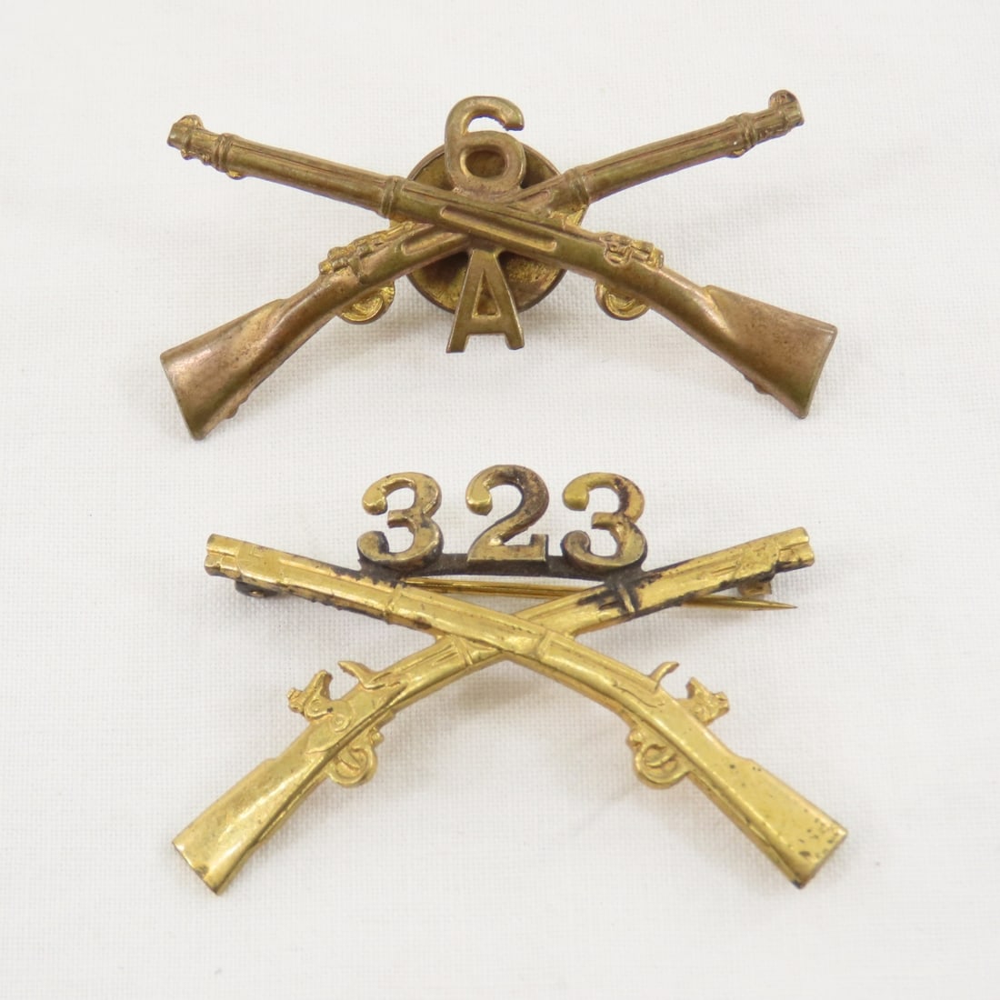 7 SpanAm War Era Crossed Rifle Collar insignia - 6
