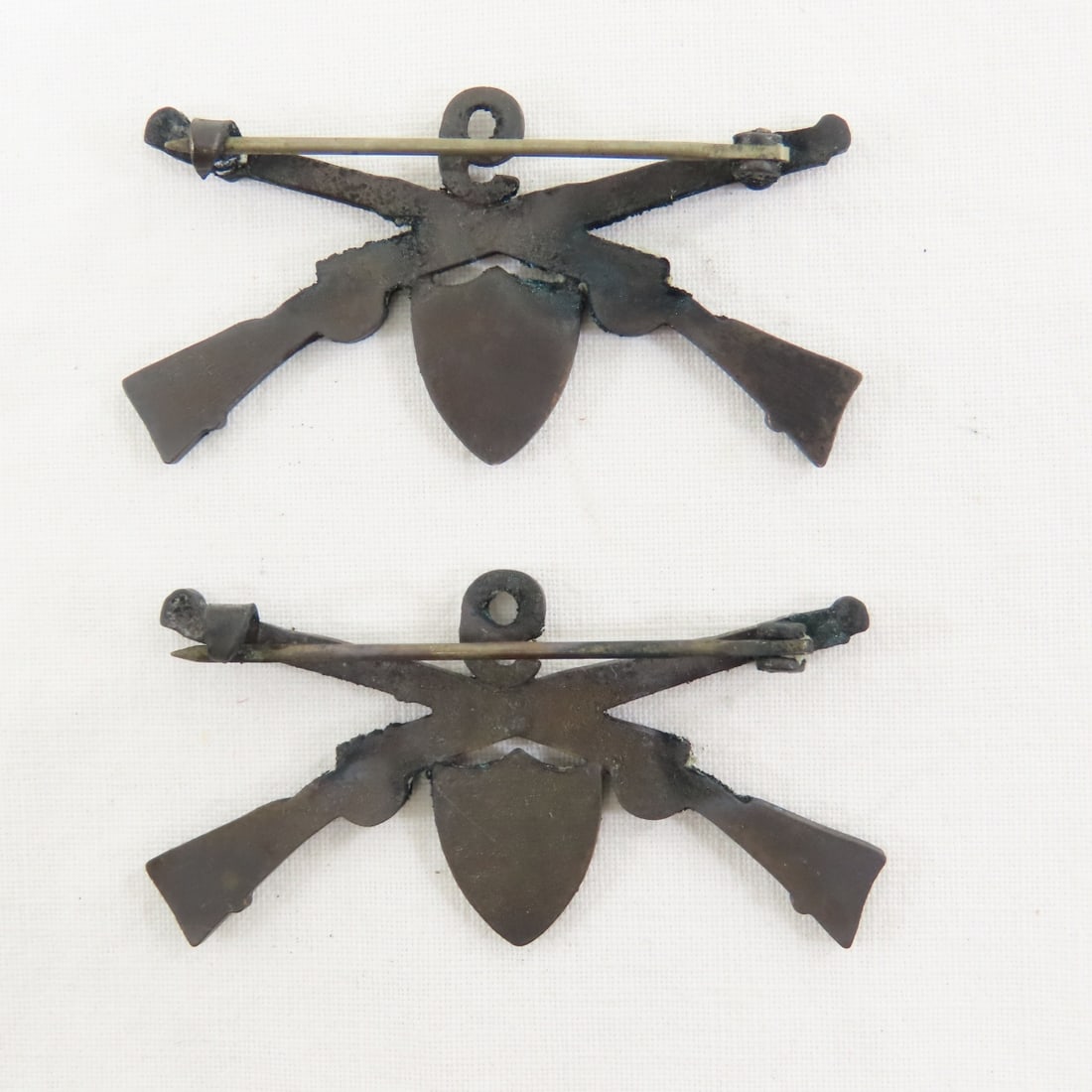 SpanAm War era Infantry Officers Collar Insignia - 2