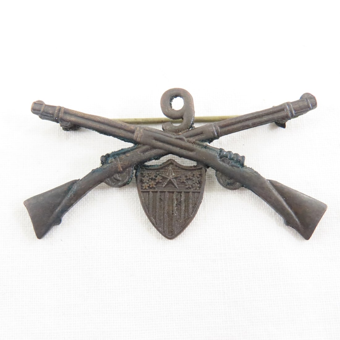 SpanAm War era Infantry Officers Collar Insignia - 3