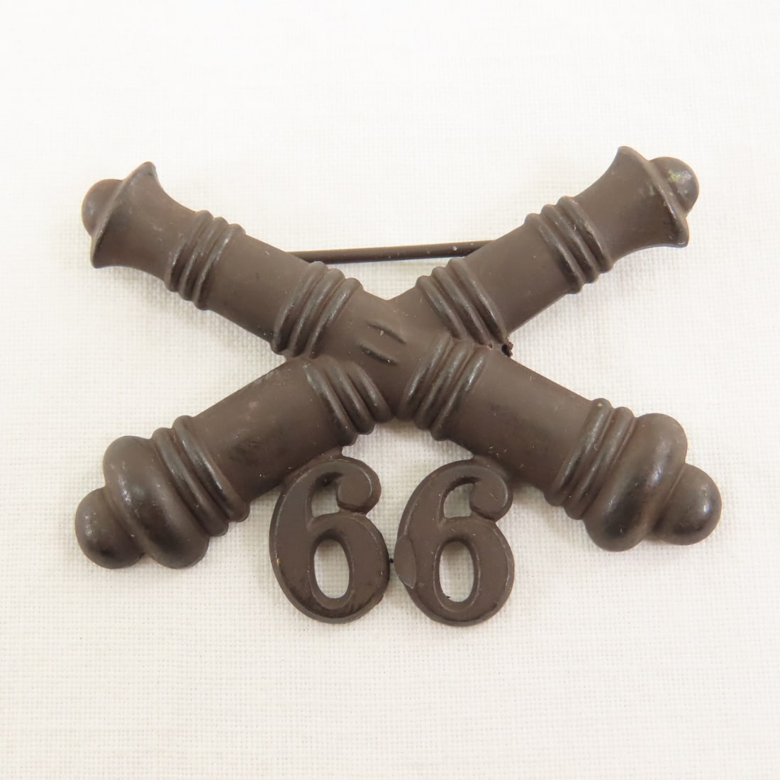 7 SpanAm War Era Crossed Cannon Collar Insignia - 4