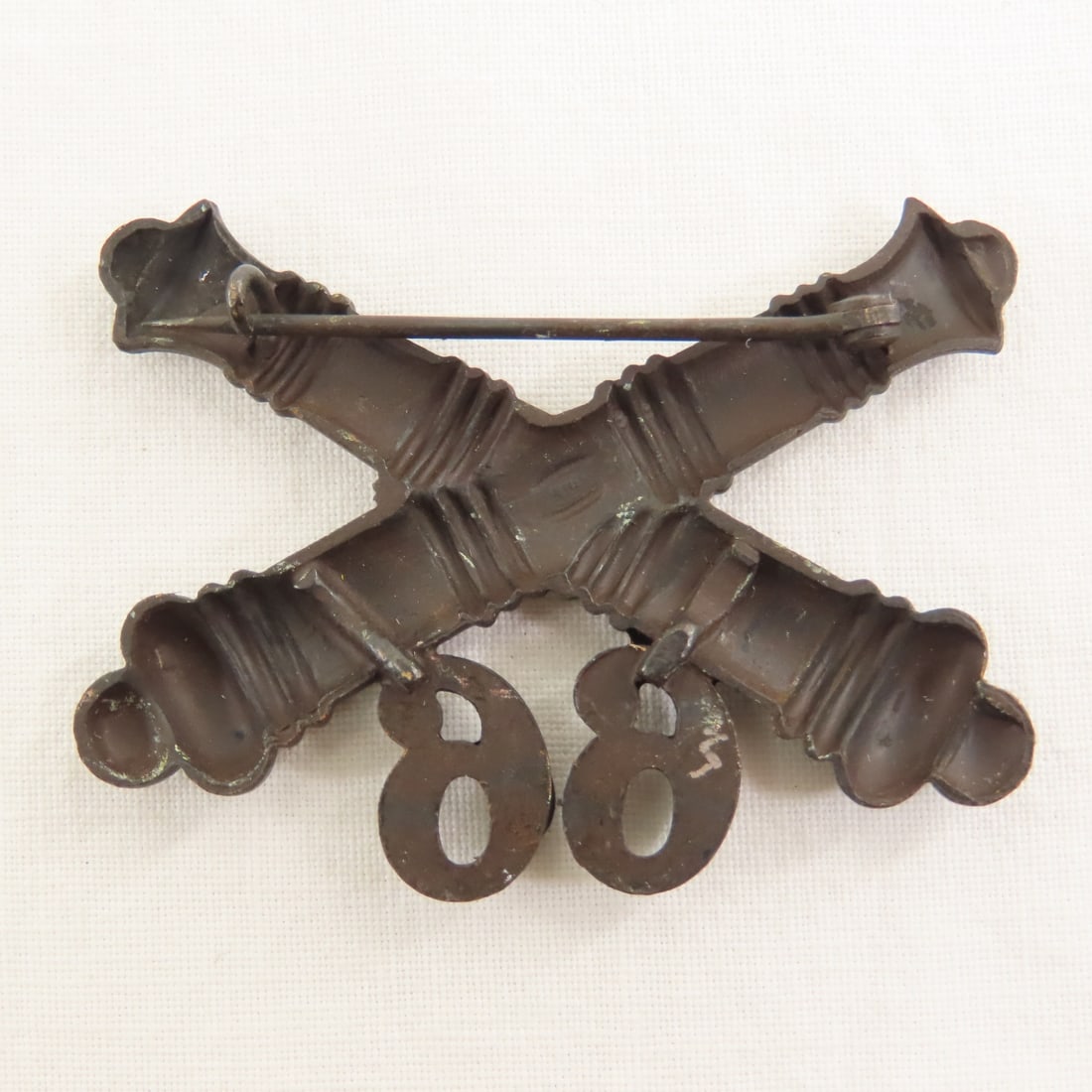7 SpanAm War Era Crossed Cannon Collar Insignia - 5