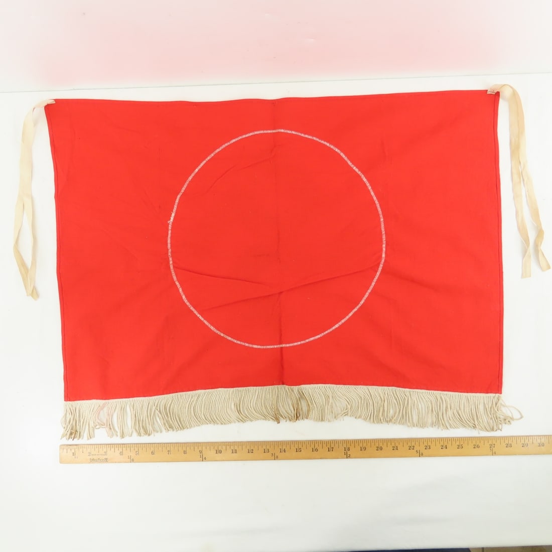 WWII German Swastika Flag with Ties & Fringe - 2