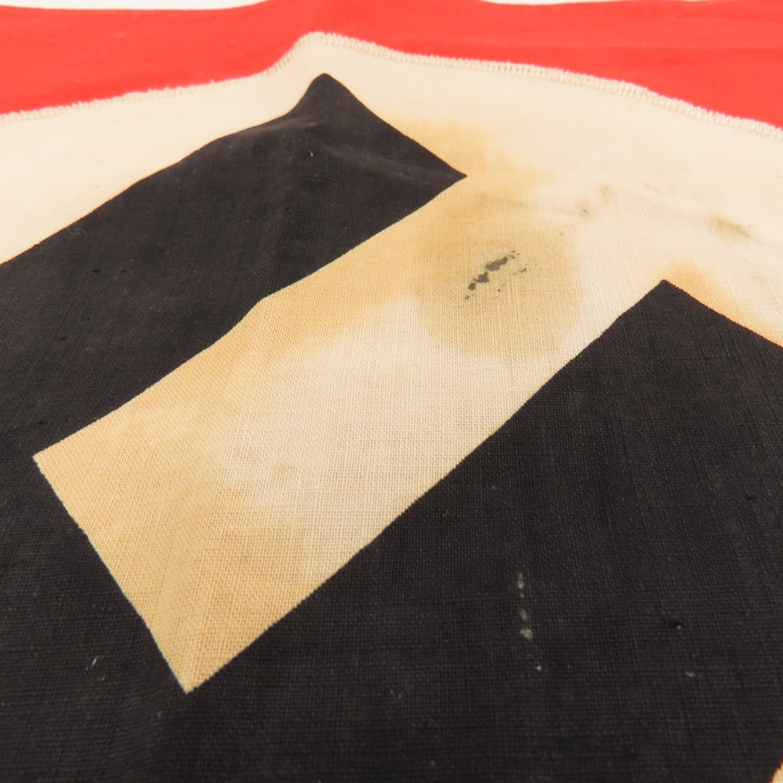 WWII German Swastika Flag with Ties & Fringe - 6