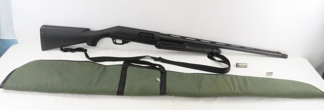 Benelli Arms Nova Pump Action 12 GA Shotgun: Benelli Arms Nova Pump Action 12 GA Shotgun - SN# Z222623, made in Italy, import by Benelli USA Accokeek, MD, 26" ribbed barrel with front optic sight and ER EHVI improved cylinder choke, 2 3/4", 3"