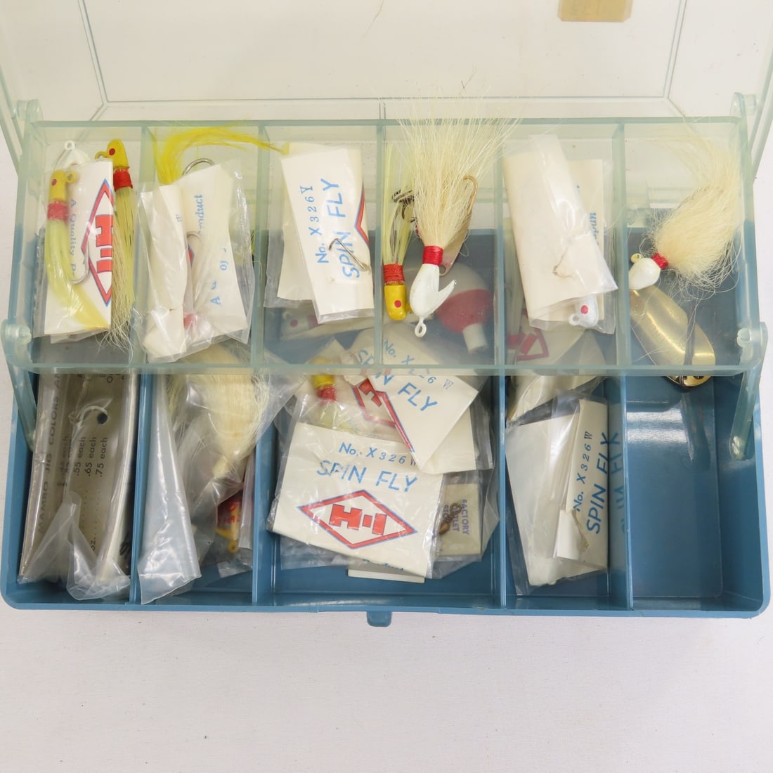 Vintage Metal Union Tackle Box with Lures & Gear - 10