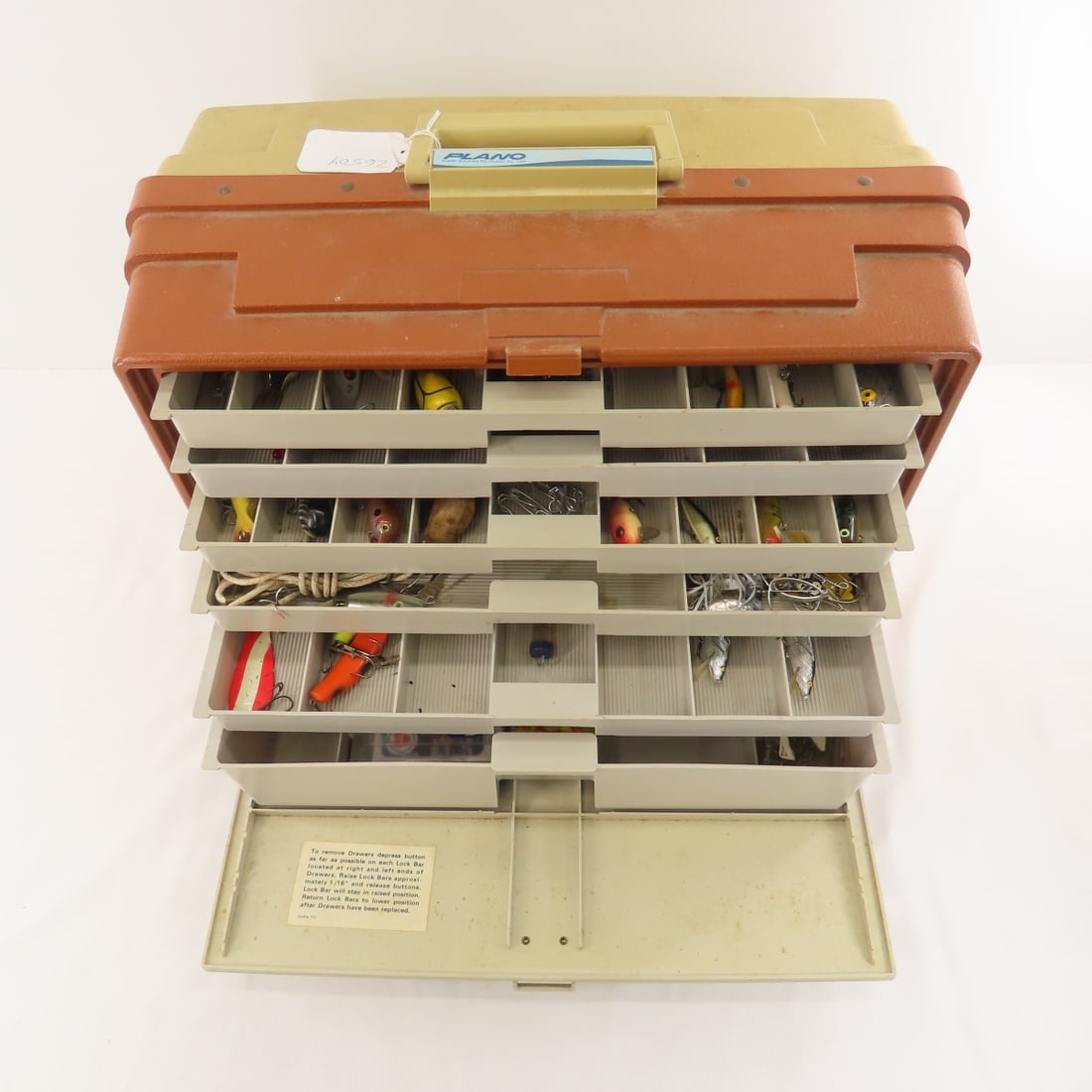 Plano 777 Tackle Box full of Lures & Gear: Plano 777 Tackle Box full of Lures & Gear - LOT SIZE: 18x15x10" 15 LBS All information and photos, which are part of the description) are intended to be as accurate as possible, but errors are